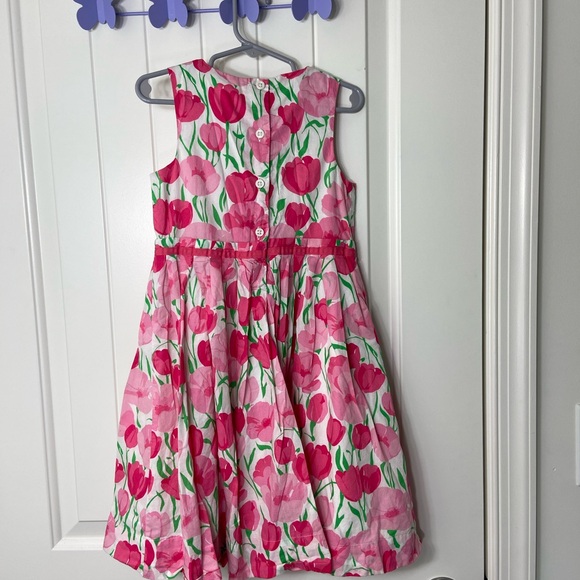 Janie and Jack‎ girl’s pink floral zip sleeveless summer sun dress formal size 5 - Picture 6 of 7